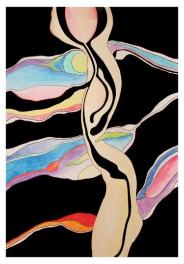 Картина под названием "потоки" - Озёркина, Подлинное произведение искусства, Масло