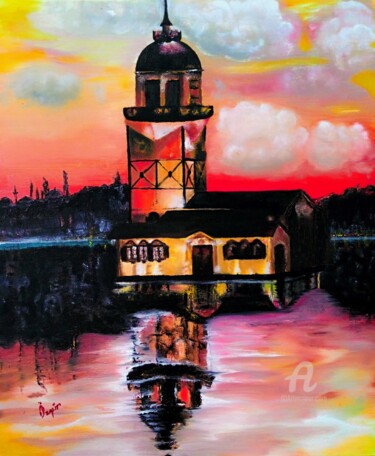 Painting titled "Kızkulesi" by Özgür Canan Taştan, Original Artwork, Other