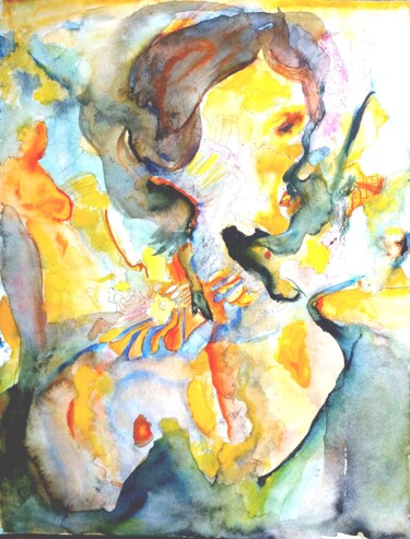 Peinture intitulée "Women" par Özlem Köroğlu, Œuvre d'art originale, Aquarelle