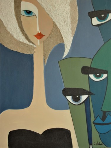 Peinture intitulée "LE SECRET" par Pascale Albizzati, Œuvre d'art originale, Acrylique Monté sur Châssis en bois