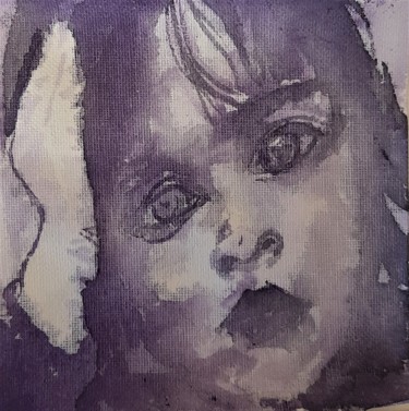 Painting titled "Clara" by Pascale Albizzati, Original Artwork, Ink Mounted on Cardboard