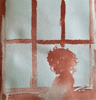 Peinture intitulée "Le doudou" par Pascale Albizzati, Œuvre d'art originale, Encre Monté sur Carton