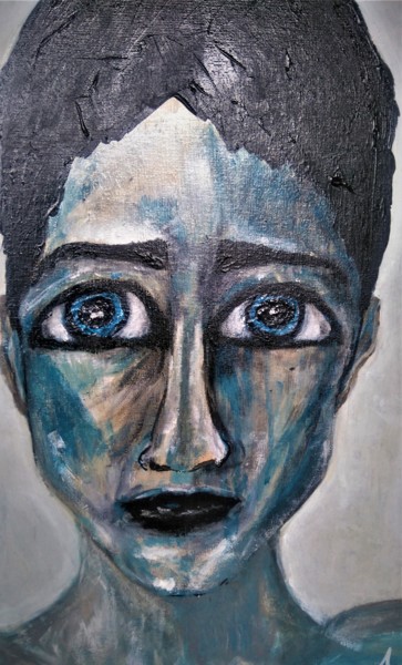 Painting titled "Dans les yeux de T" by Pascale Albizzati, Original Artwork, Acrylic