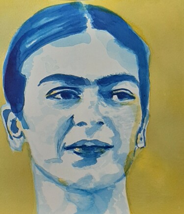 Painting titled "Frida 5. Série 1" by Pascale Albizzati, Original Artwork, Ink Mounted on artwork_cat.