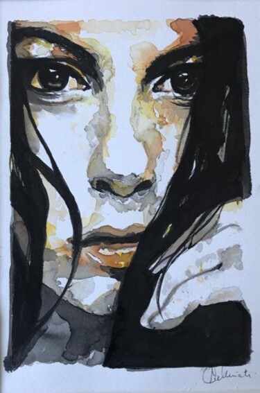 Painting titled "Silences 5" by Pascale Albizzati, Original Artwork, Ink