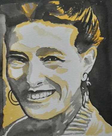 Painting titled "Simone a beau voir" by Pascale Albizzati, Original Artwork, Ink Mounted on Cardboard