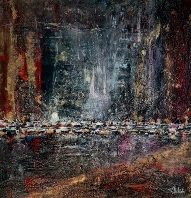 Peinture intitulée "Nuit colorée" par Pascale Albizzati, Œuvre d'art originale, Acrylique Monté sur Châssis en bois