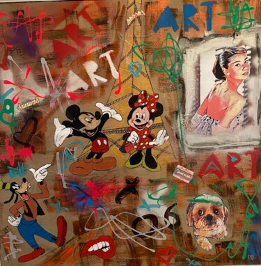 Peinture intitulée "Mickey street" par Patricia Bonnet, Œuvre d'art originale, Acrylique Monté sur Châssis en bois