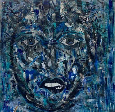 Peinture intitulée "Blue women" par Patricia Bonnet, Œuvre d'art originale, Acrylique Monté sur Châssis en bois