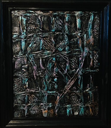 Malerei mit dem Titel "Roseaux" von Patricia Bonnet, Original-Kunstwerk, Acryl Auf Keilrahmen aus Holz montiert