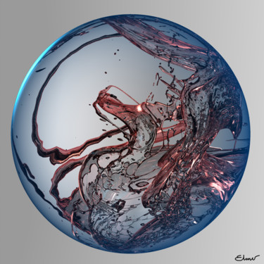 Digitale Kunst mit dem Titel "splash-4-45x45" von Patrice Elmer, Original-Kunstwerk