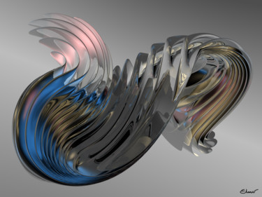 Arts numériques intitulée "tfc-12-b-two-twist-…" par Patrice Elmer, Œuvre d'art originale, Modélisation 3D