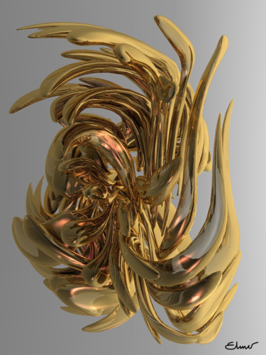 Arts numériques intitulée "urchin-2-1-half" par Patrice Elmer, Œuvre d'art originale, Modélisation 3D