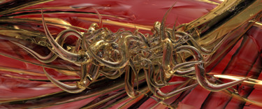 Arts numériques intitulée "horns-2-0-2-120x50-…" par Patrice Elmer, Œuvre d'art originale, Modélisation 3D