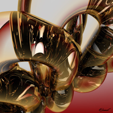 Arts numériques intitulée "chains-6-0-2-43x43-…" par Patrice Elmer, Œuvre d'art originale, Modélisation 3D