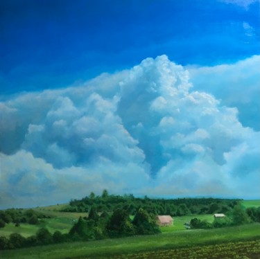 Painting titled "The Cloud" by Piotr Grzechowski (m2ofart), Original Artwork, Oil