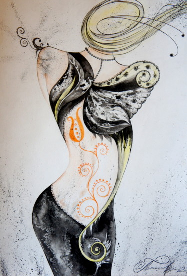 "Butterfly :)" başlıklı Tablo Iryna Tatur tarafından, Orijinal sanat, Mürekkep