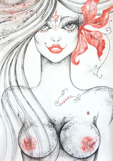 绘画 标题为“Adelina” 由Iryna Tatur, 原创艺术品, 墨