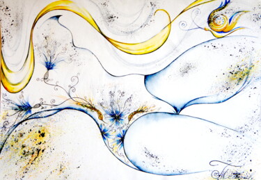 Schilderij getiteld "The curves of Nature" door Iryna Tatur, Origineel Kunstwerk, Inkt