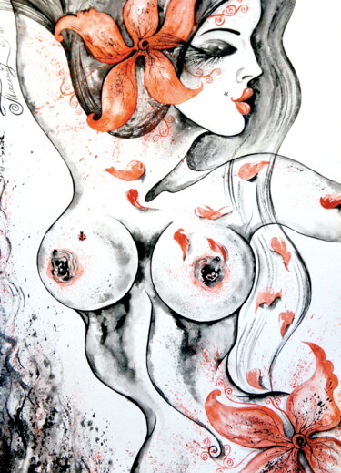 "Sarah" başlıklı Tablo Iryna Tatur tarafından, Orijinal sanat, Mürekkep