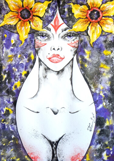 "Jessica" başlıklı Tablo Iryna Tatur tarafından, Orijinal sanat, Mürekkep