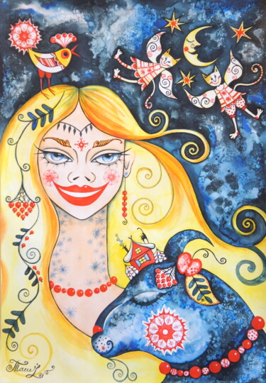 Malerei mit dem Titel "The Miracle of Chri…" von Iryna Tatur, Original-Kunstwerk, Tinte