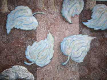 Painting titled "Blue Leaves" by P.K. Brasby, Original Artwork