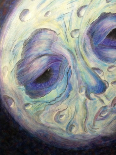 Painting titled "Blue Moon" by P.K. Brasby, Original Artwork