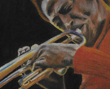 Drawing titled "All that jazz" by P. Le Sommer, Original Artwork, Pastel