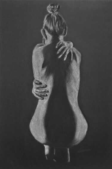 Drawing titled "Hurt" by P. Le Sommer, Original Artwork, Pastel