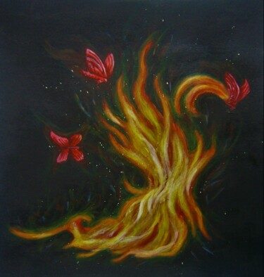 Pittura intitolato "Se brûler les ailes" da P. Le Sommer, Opera d'arte originale, Acrilico
