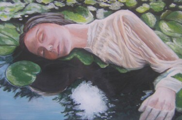 Peinture intitulée "Ophelia" par P. Le Sommer, Œuvre d'art originale, Acrylique