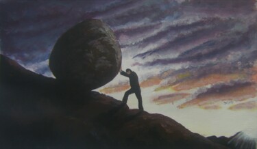 Painting titled "Sisyphus" by P. Le Sommer, Original Artwork, Acrylic