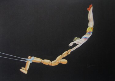 Рисунок под названием "Who would you trust…" - P. Le Sommer, Подлинное произведение искусства, Пастель