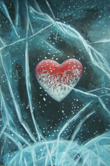 Peinture intitulée "Frozen heart" par P. Le Sommer, Œuvre d'art originale, Acrylique