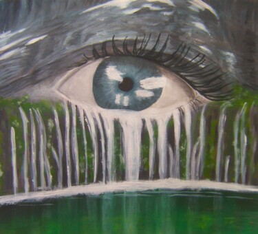Peinture intitulée "Cascade de larmes" par P. Le Sommer, Œuvre d'art originale, Acrylique