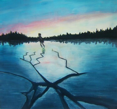 Pintura intitulada "Walking on thin ice" por P. Le Sommer, Obras de arte originais, Acrílico