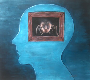Pintura intitulada "Stuck in my mind" por P. Le Sommer, Obras de arte originais, Acrílico