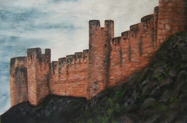 Painting titled "Remparts" by P. Le Sommer, Original Artwork, Acrylic