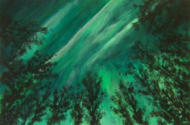 Peinture intitulée "Northern lights" par P. Le Sommer, Œuvre d'art originale, Acrylique
