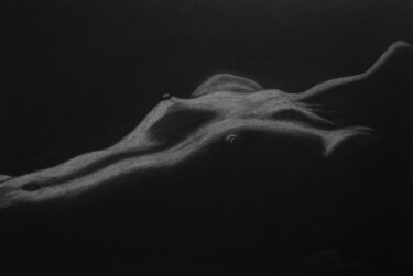 Tekening getiteld "Naked" door P. Le Sommer, Origineel Kunstwerk, Pastel