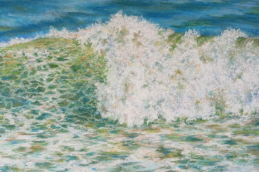 Painting titled "wave in the sun's r…" by P. Lee, Original Artwork, Pastel