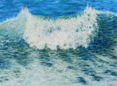 Painting titled "Calm of the sea" by P. Lee, Original Artwork, Pastel