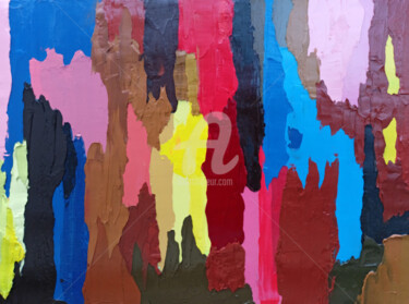 Peinture intitulée "Vibration of color…" par P. Lee, Œuvre d'art originale, Huile Monté sur artwork_cat.