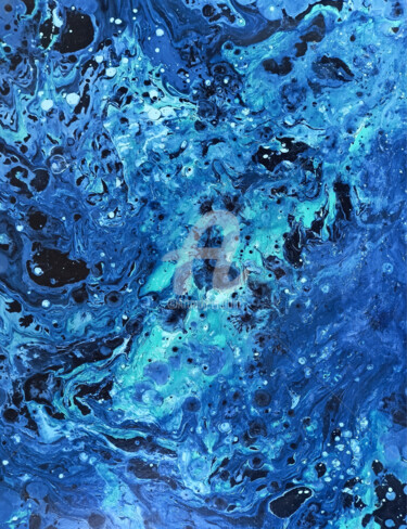 Peinture intitulée "Abstract ocean univ…" par P. Lee, Œuvre d'art originale, Huile