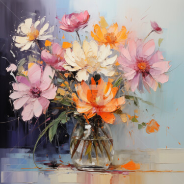 Digitale Kunst mit dem Titel "Flowers2" von P. Lee, Original-Kunstwerk, Digitale Malerei