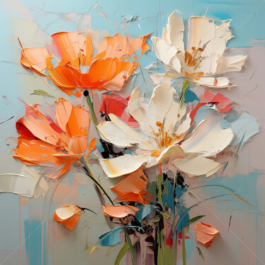 Digitale Kunst mit dem Titel "Flowers3" von P. Lee, Original-Kunstwerk, Digitale Malerei