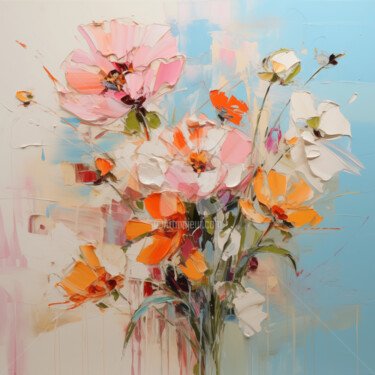 Digitale Kunst mit dem Titel "Flowers4" von P. Lee, Original-Kunstwerk, Digitale Malerei