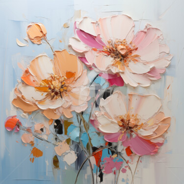 Digitale Kunst mit dem Titel "Flowers12" von P. Lee, Original-Kunstwerk, Digitale Malerei