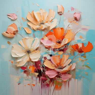 Digital Arts titled "Flowers18" by P. Lee, Original Artwork, Digital Painting
